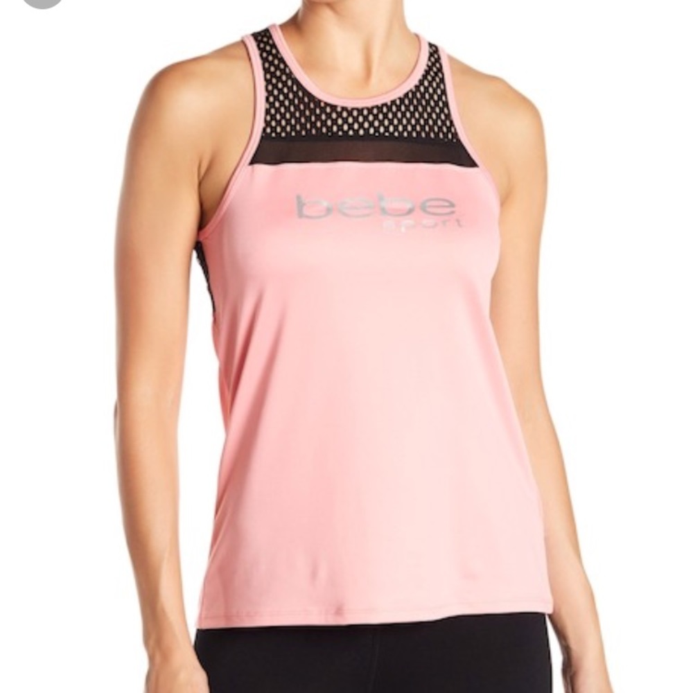 Bebe mesh racerback tank